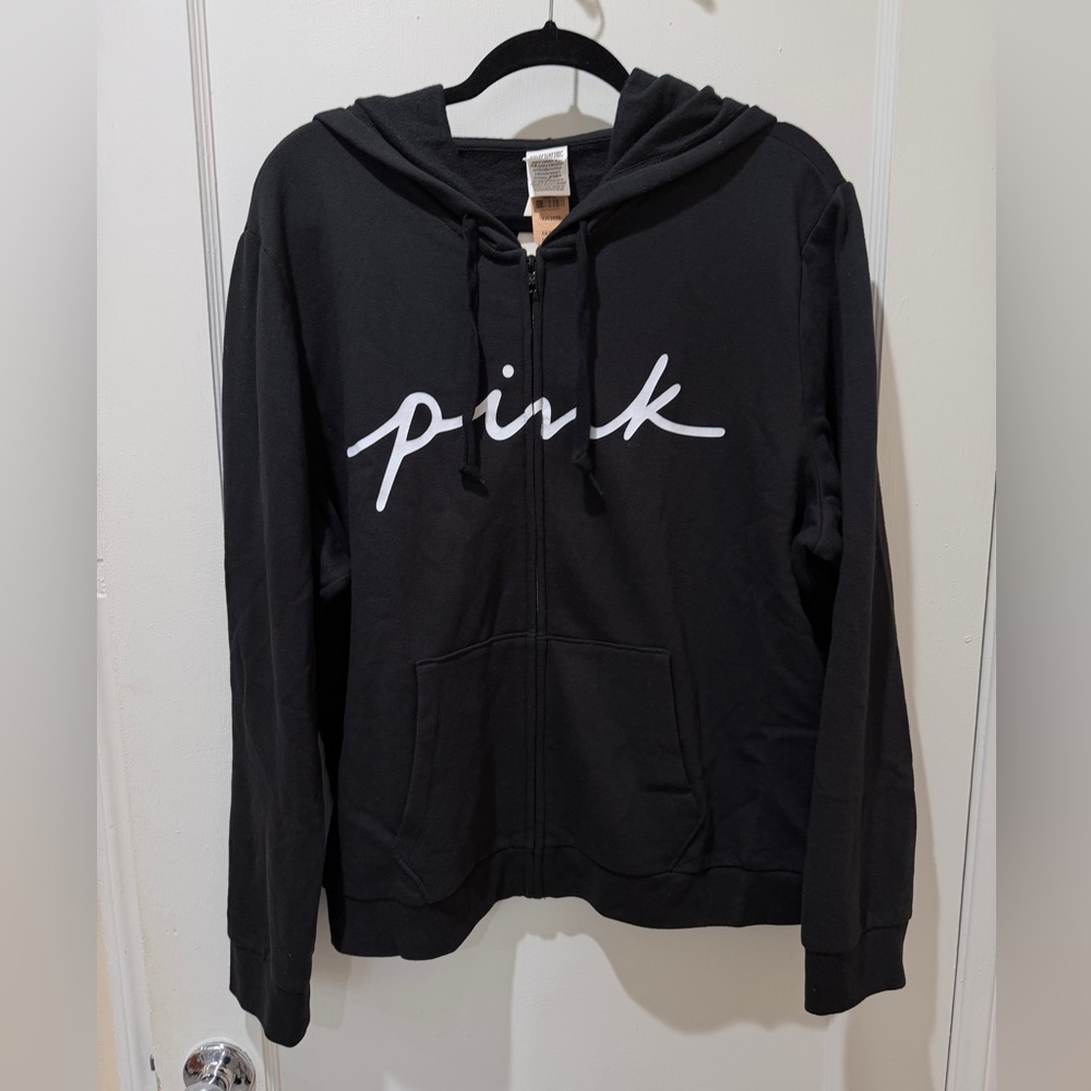 PINK Victoria's Secret Black Zip-Up Hoodie